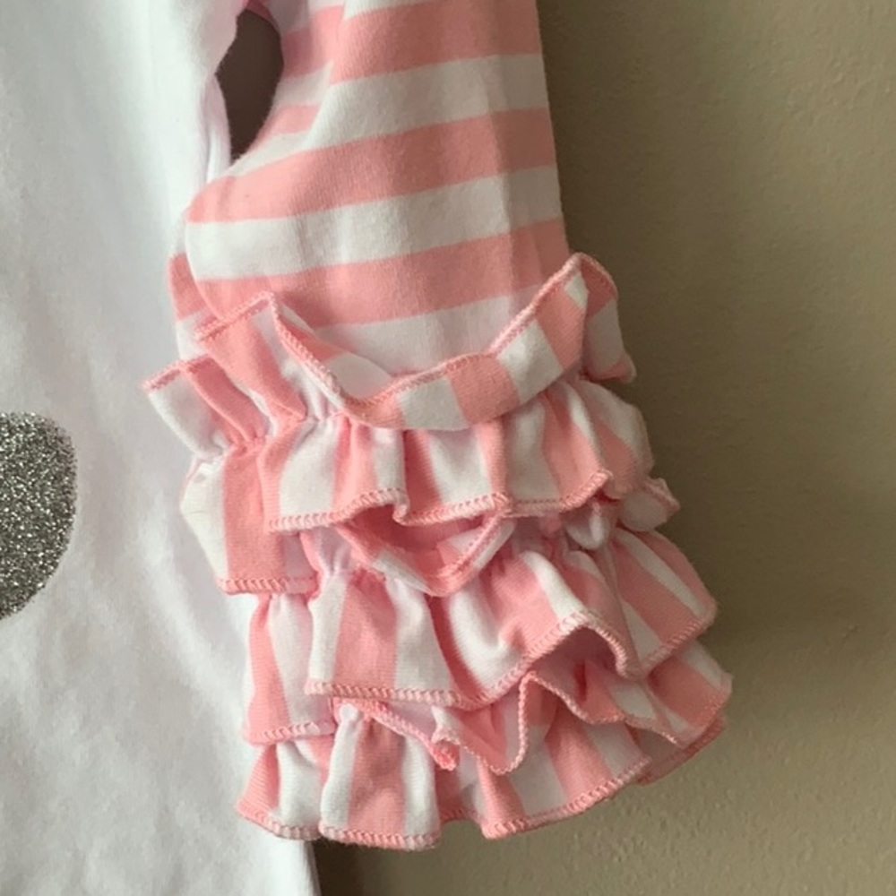 New Sparkling Bunny Ruffle Top - 12/18m, 2t & 3t k - Picture 3 of 3